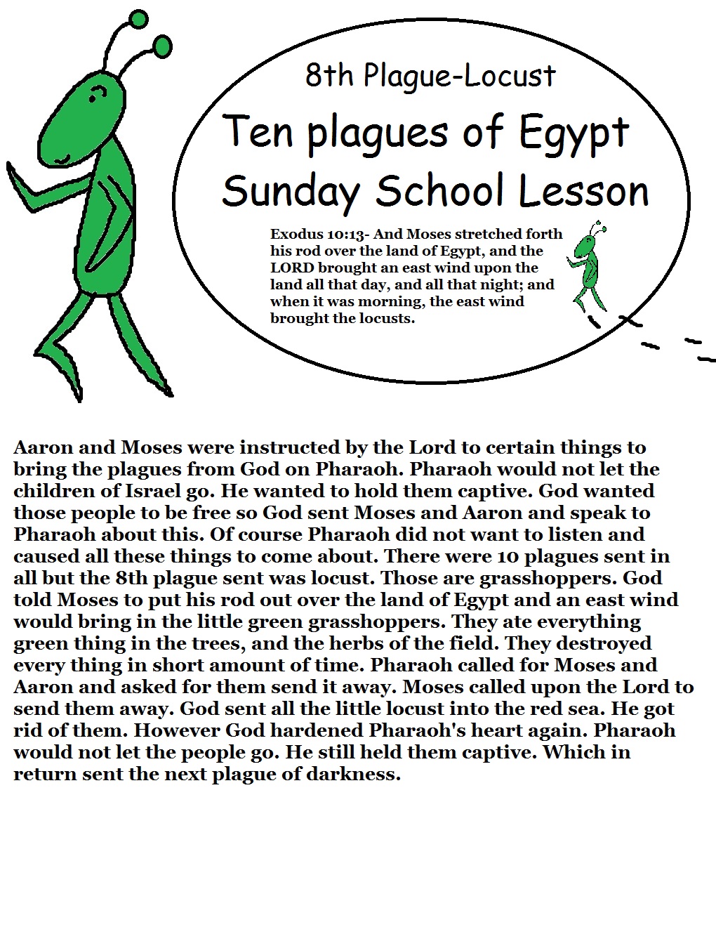 10 Plagues of Egypt Locust Lesson